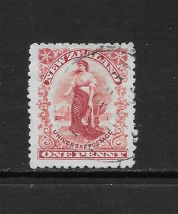 NEW ZEALAND SCOTT 99 USED VF - 1901 1p CARMINE ISSUE - COMMERCE - Picture 1 of 2