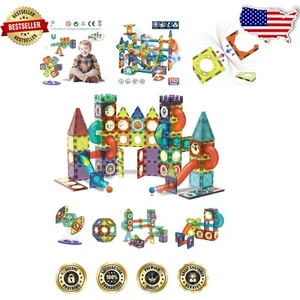 110-Piece STEM Building Toys - Magnetic 3D Run Tiles for Creative Learning - Picture 1 of 10