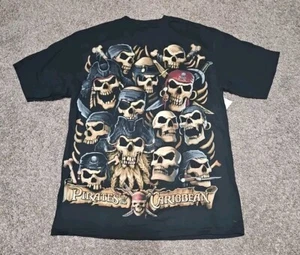NEW Disneyland Resort Pirates of the Caribbean Skulls T-Shirt Black MEDIUM - Picture 1 of 6