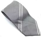 Seaward & Stearn 7 Fold Tie Mens Monochrome Blue 100% Silk 3.5" Width 60" Long