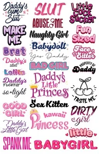 30 freche temporäre Tattoos Erwachsene Körperkunst Sklave versauter Sex heiß nuttig Aufkleber - Bild 1 von 7