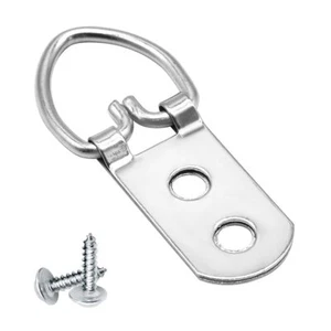 Schwerlast 50 Stück D-Ring Bilderaufhänger mit Schrauben - 2 Loch Design - Bild 1 von 7
