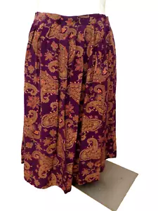Talbot's Women Plus Size 20 Pleated Dress Skirt Vintage Paisley Elastic Waist - Picture 1 of 5