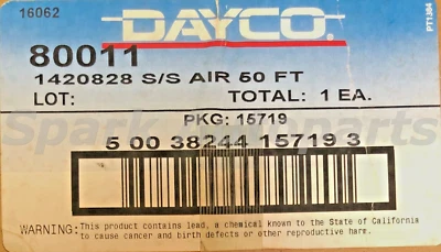 Manguera de aire 1420828 S/S DAYCO 80011 (50' x 1/2") (15,2 m x 12,7 mm) 200 PSI Foto 1 de 3