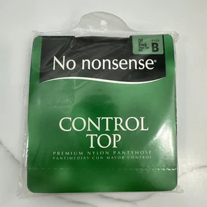 No nonsense Premium Control Top Pantyhose Sheer Toe Off Black Size B NEW - Picture 1 of 5