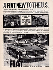 10-1963 Fiat Model 1500 Spider, New To U.S.A, American Magazine Ad - 8.25x11 in