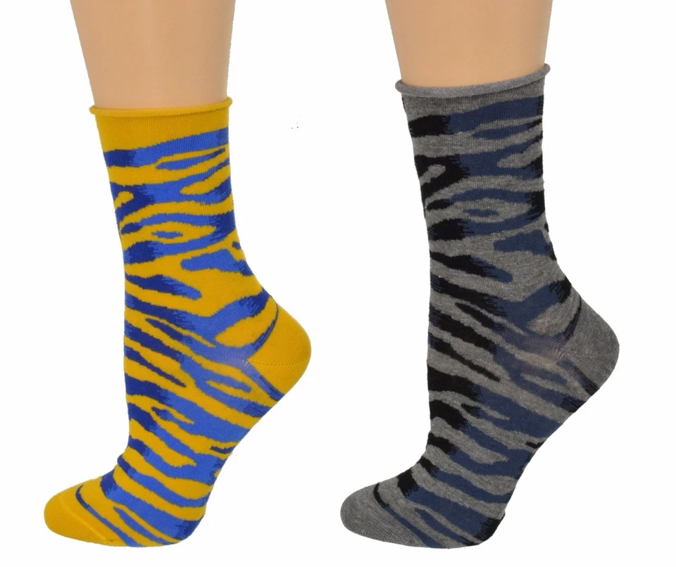 Calcetines Sierra patrón leopar calcetines informales de algodón, paquete de 2 pares de calcetines para mujer Foto 1 de 4