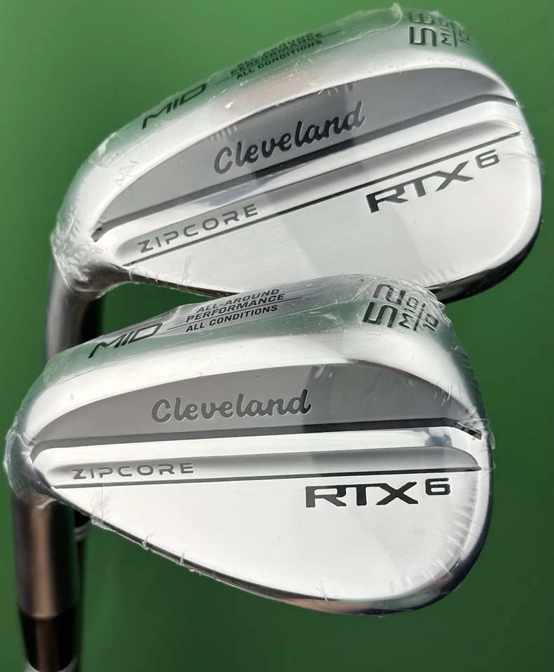 Cleveland RTX6 Zipcore Wedge Set LEFT Hand Mid Bounce 52-10*, 56-10* Steel NEW! - Image 1 of 4