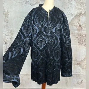 INC Burnout Terciopelo Túnica Top Talla XXL Oscuro Romántico Elegante Gótico Steampunk - Imagen 1 de 5
