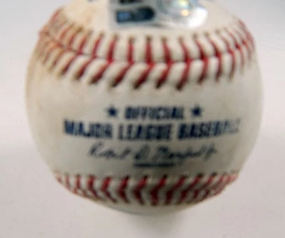 2023 Diamondbacks Nationals Game Used Baseball Jordan Weems Evan Longoria Ball 2 - Image 1 of 4