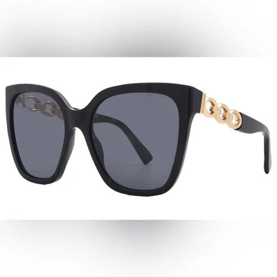 Moschino Chic Black Sunglasses with Gold Accents NIB MSRP $254 - Image 1 of 4