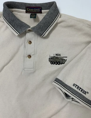 Camisa polo masculina Stryker MGS guerra militar GG sistema de armas móvel tanque vintage Y2K - Imagem 1 de 4