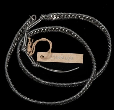 Nuevo con etiquetas Chan Luu Hilo Gris Ajustable Tejido en Cadena Esterlina en Cuero Flexible Foto 1 de 3