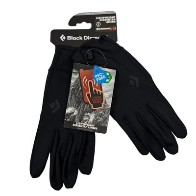 Black Diamond Lightweight ScreenTap Liners Gloves XL Touchscreen Fleece NEW - Image 1 of 4
