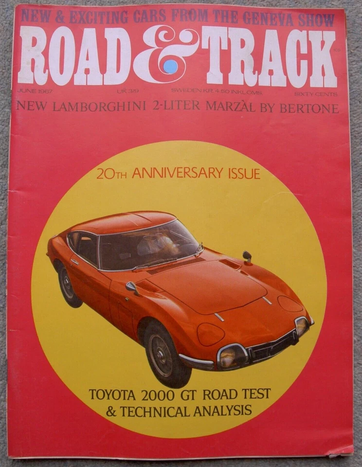 Road & Track (June 1967) Toyota 2000 GT Road Test, Pontiac Firebird Sprint - Image 1 of 1