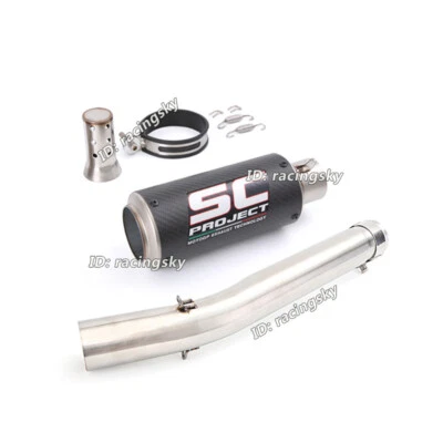 Puntas silenciadoras de carbono de escape de tubo de enlace medio deslizable para Suzuki GSXR1000 2005 2006 Foto 1 de 4