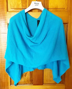 Claudia Nichole 100 % Kaschmir Kleid Topper Rotkehlchen Ei blau Schal Pullover Einheitsgröße - Bild 1 von 8