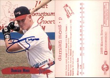 Damian Moss Signed 1995 Multi-Ad Macon Braves Update #NNO Card Auto AU