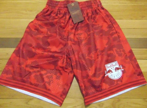 MITCHELL & NESS MLS NEW YORK RED BULL RED CAMO SHORTS SIZE S Cover