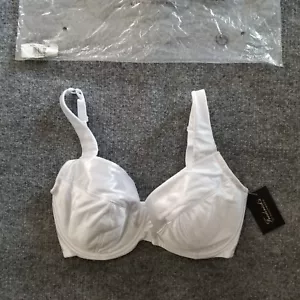 New Frederick's of Hollywood Va Va Voom Bra 36F Satin White Wide Strap -POWT * - Picture 1 of 12
