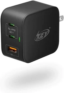 60W USB C Charger, Portable PD Fast Quick Charging Adapter with Foldable Plug - Picture 1 of 7