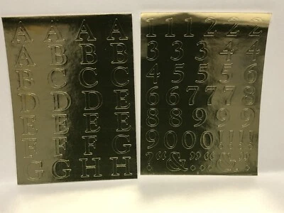 Pegatinas Recuerdos Creativos | LETRAS DEL ALFABETO DORADO Números - Retirado Foto 1 de 4