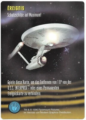 GERMAN Star Trek The Card Game Fleer Oversized Promo Schutzschilde auf Maximum! - Image 1 of 2