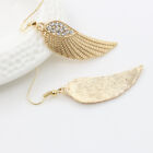 Fashion Women Crystal Wings Feather Hook Drop Dangle Stud Earrings Jewelry US