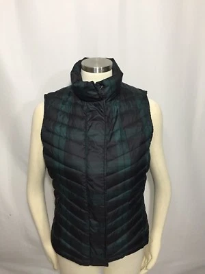 Chaleco acolchado Talbots Tartán Preppy Azul Marino Verde A Cuadros M Pequeño  Foto 1 de 4