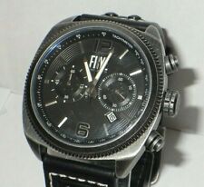 Frye Men's 37FR00008-02 Moto Engineer Chronograph Watch w/ Black Leather Band
