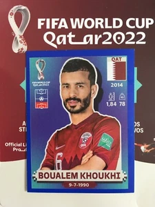 BOUALEM KHOUKHI, QATAR TEAM, BLUE PANINI STICKER FIFA WORLD CUP QATAR 2022 #QAT9 - Picture 1 of 1