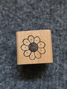 Alias Smith And Rowe Vintage Flower Stamp Rubber On Wood - Picture 1 of 4