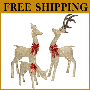 Puleo Deer Family Set with Warm White LEDs - Picture 1 of 7