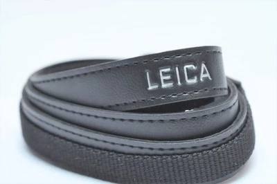 Correa para el cuello Leica delgada de cuero negro de nailon para cámara Foto 1 de 2