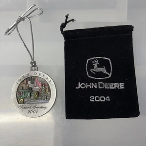 2004 JOHN DEERE Pewter Christmas Ornament #9 GP Wide Tread Tractor NIP JD new - Picture 1 of 2