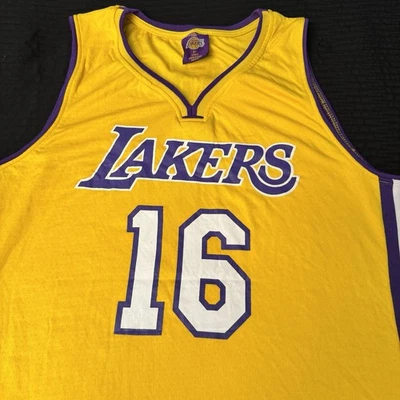 Camiseta Los Angeles Lakers Paul Gasol 16 Talla XL Exclusiva Eslabones Mkg Grp NBA LA Foto 1 de 4