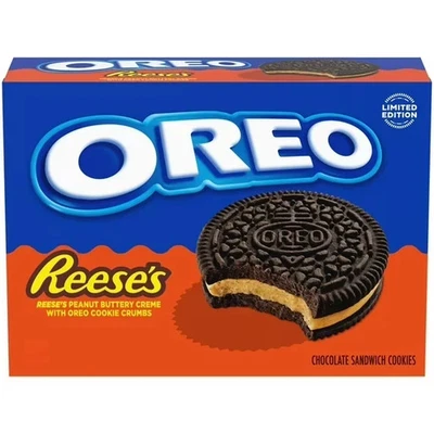 LIMITED OREO REESE'S PEANUT BUTTERY CREME CHOCOLATE SANDWICH COOKIES 10.81 OZ - Image 1 of 3