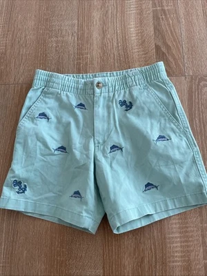 Boys Polo Ralph Lauren Light Green Fish Anchor Printed Chino Shorts - Size 8 NWT - Image 1 of 4
