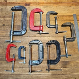 C-CLAMPS & BAR Sets HEAVY DUTY MACHINIST Woodworking Vintage Tools LOT ☆ - Picture 1 of 3