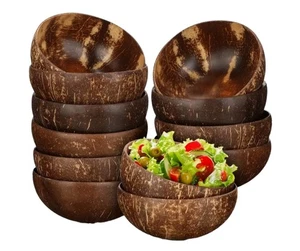Coconut Shell Bowls Polished Wooden Natural Bowls - Picture 1 of 8