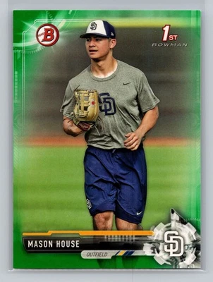 2017 Bowman Draft Mason House Padres Green Rookie Prospect /99 #BD-97 6669 - Image 1 of 2
