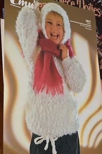 Emu Knitting Pattern 6837 Sweater with Hood 24-30" kids - Picture 1 of 1