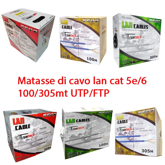 MATASSE CAVO LAN CAT5E/CAT6 UTP E FTP 100 E 305MT - Immagine 1 di 1