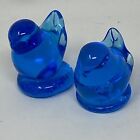 Bluebirds Of Happiness Set Of 2 Art Glass Birds Unsigned Pair One With Bubble