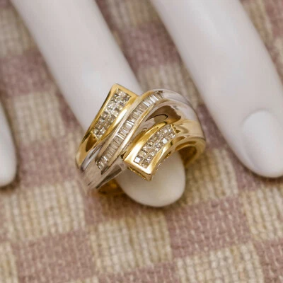 NEW CHANNEL SET RING WITH 54 PRINCESS & BAGUETTE CUT NATURAL DIAMONDS (SI/H) - Image 1 of 4