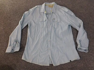 Marc Ecko Shirt 2XL XXL Cut Sew Mens blue Y2K vintage button up hip-hop - Picture 1 of 14