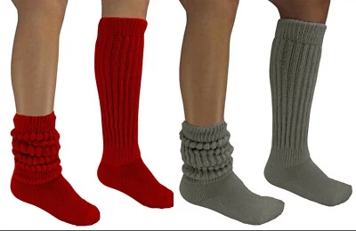 2 Calcetines Rodilla Inclinados Rojo Gris Hooters Uniforme Caminar Halloween Disfraz Sexy Foto 1 de 3