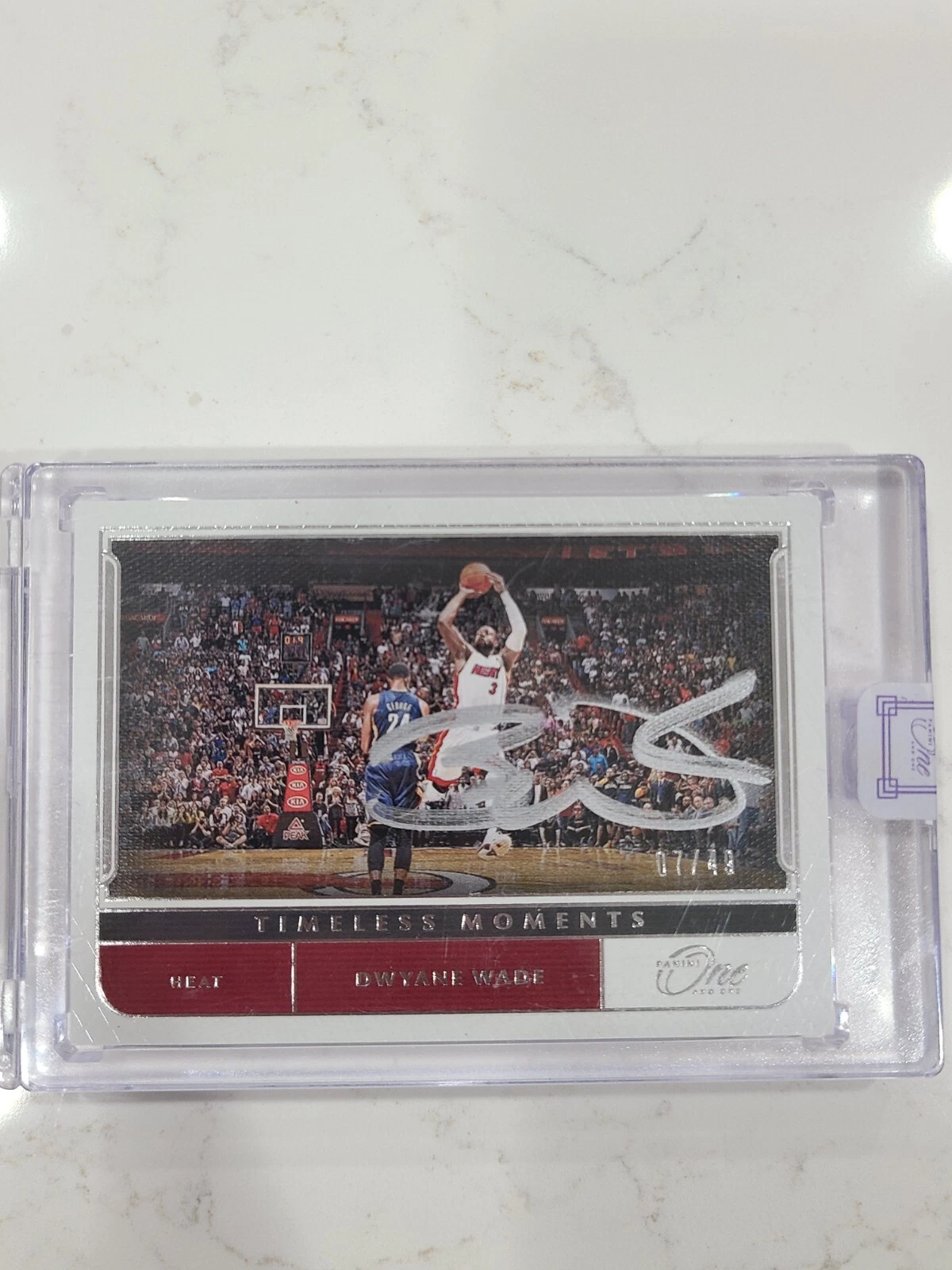 2021-22 PANINI ONE AND ONE TIMELESS MOMENTS HEAT DWYANE WADE ON CARD AUTO /49