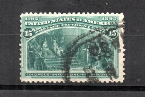 US 1893 old 15 Cents Columbus stamp (Michel 81) nice used - Picture 1 of 2