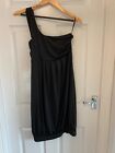LADIES LITTLE BLACK ONE SHOULDER  STRETCH MINI DRESS UK SIZE 12 - NEW WITH TAGS